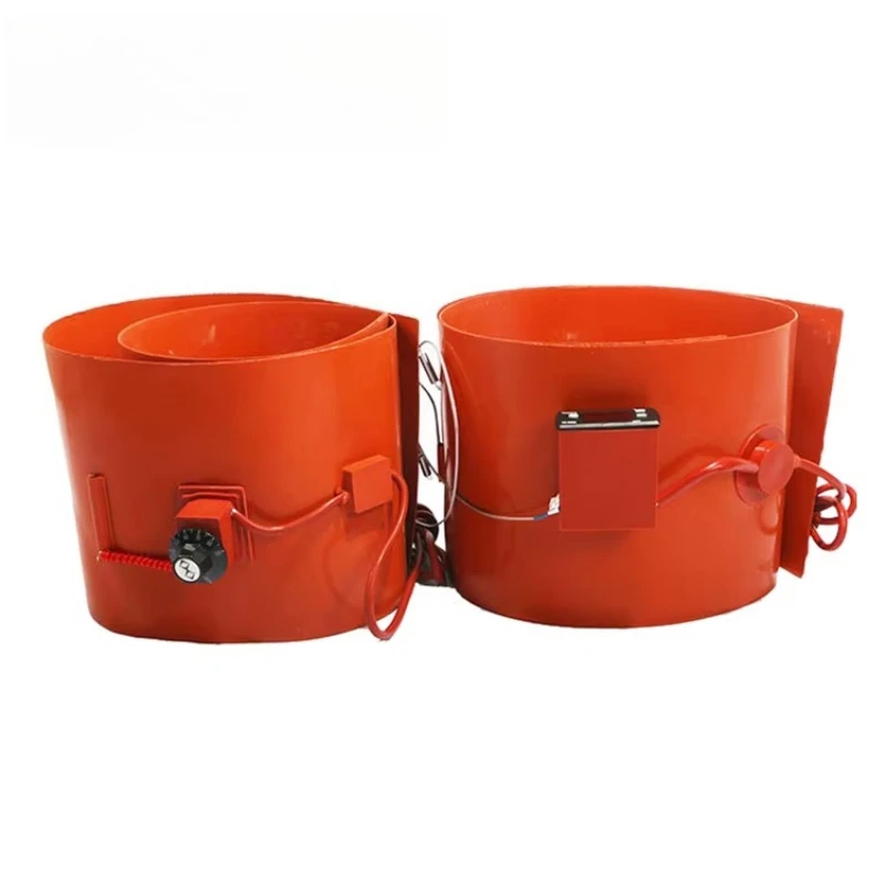 220V 380v eléctrico Industrial 55 galones 200 litros flexible con elemento calefactor calentador de tambor de aceite de caucho de silicona
