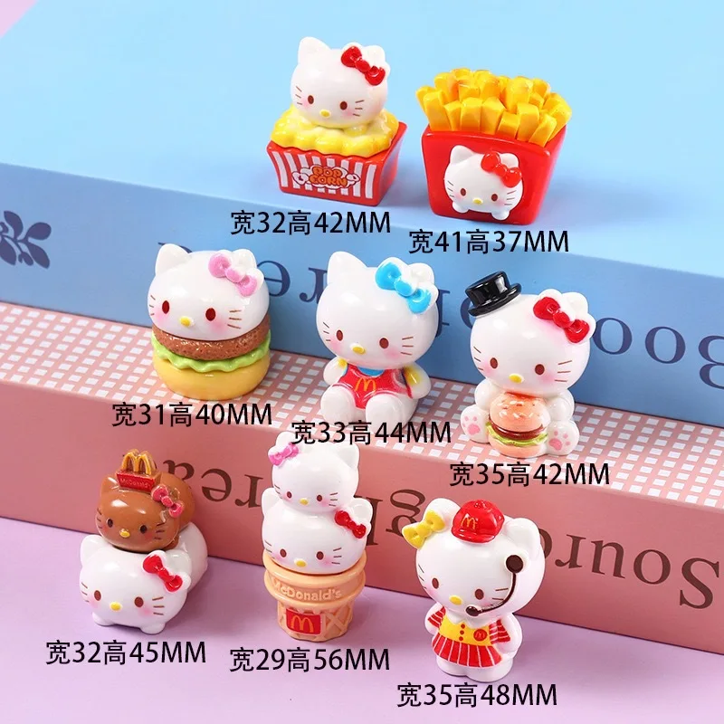 8 قطع أنيمي لدمية هالو كيتي الإبداعية DIY PVC دمية الحلي الحرف الراقية مكتب زينة لهدايا عيد الميلاد #5
