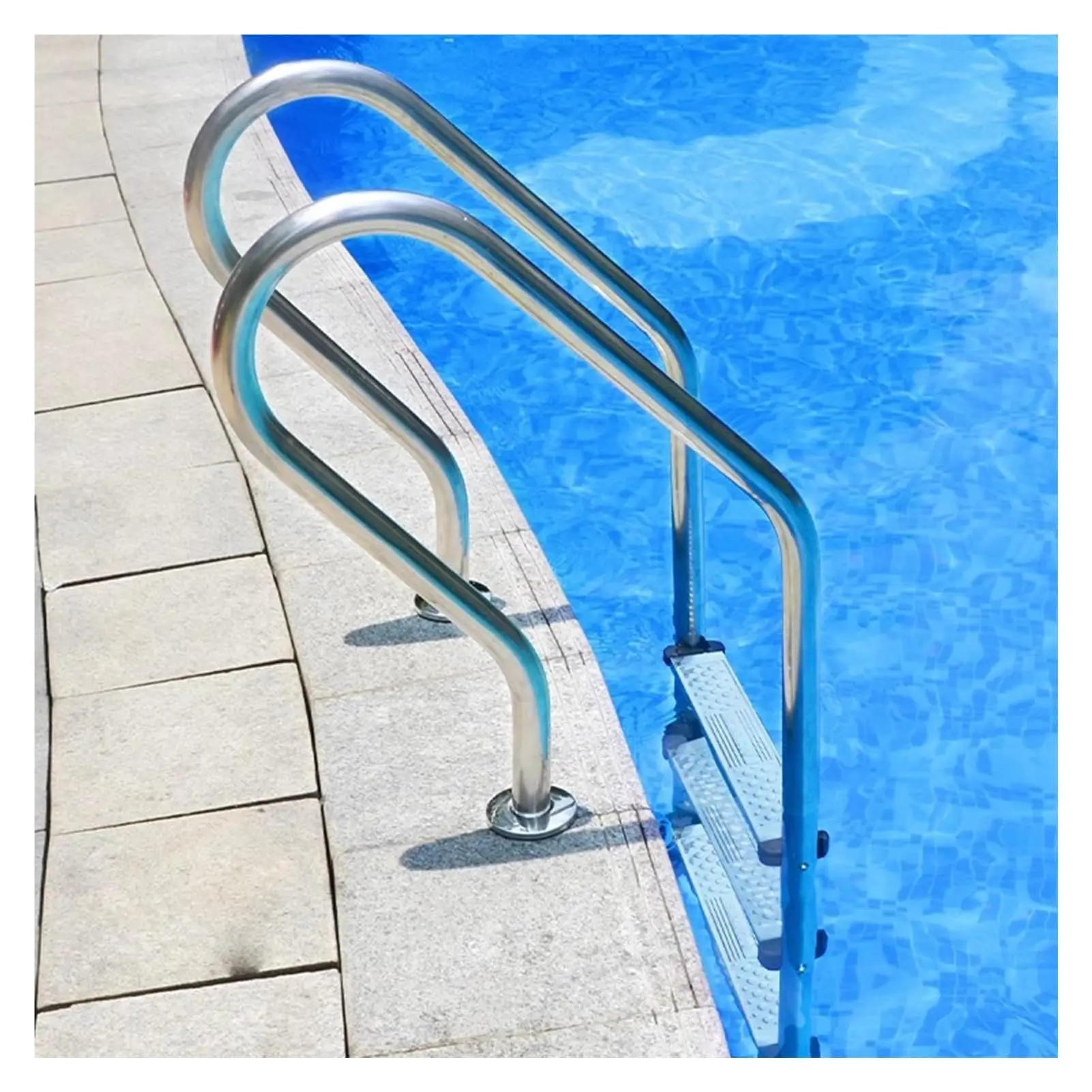 

2/ 3/ 4/ 5 Steps Pool Step Stainless Steel Swimming Pool Ladder with Anti-slip Pad