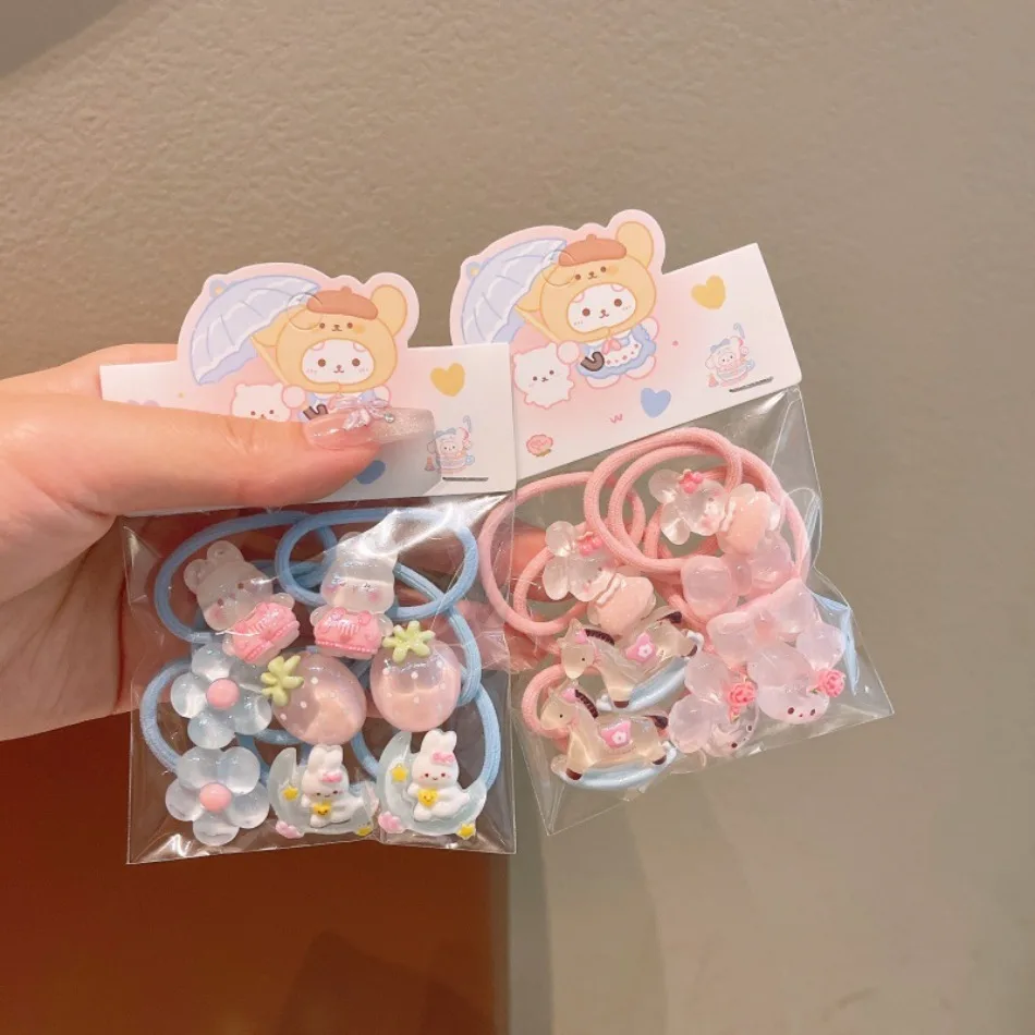 Kids Dopamine Cartoon Rubber Band Does Not Hurt Hair Baby Braided Hair Band Exquisite Girls Headband Set Ponytail Hair Rope ZX07