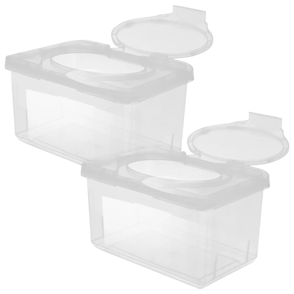 

2 Pcs Baby Wipes Box Holder Water Dispenser Portable for Bathroom Diaper Container Case Bag Refillable with Cover Containers