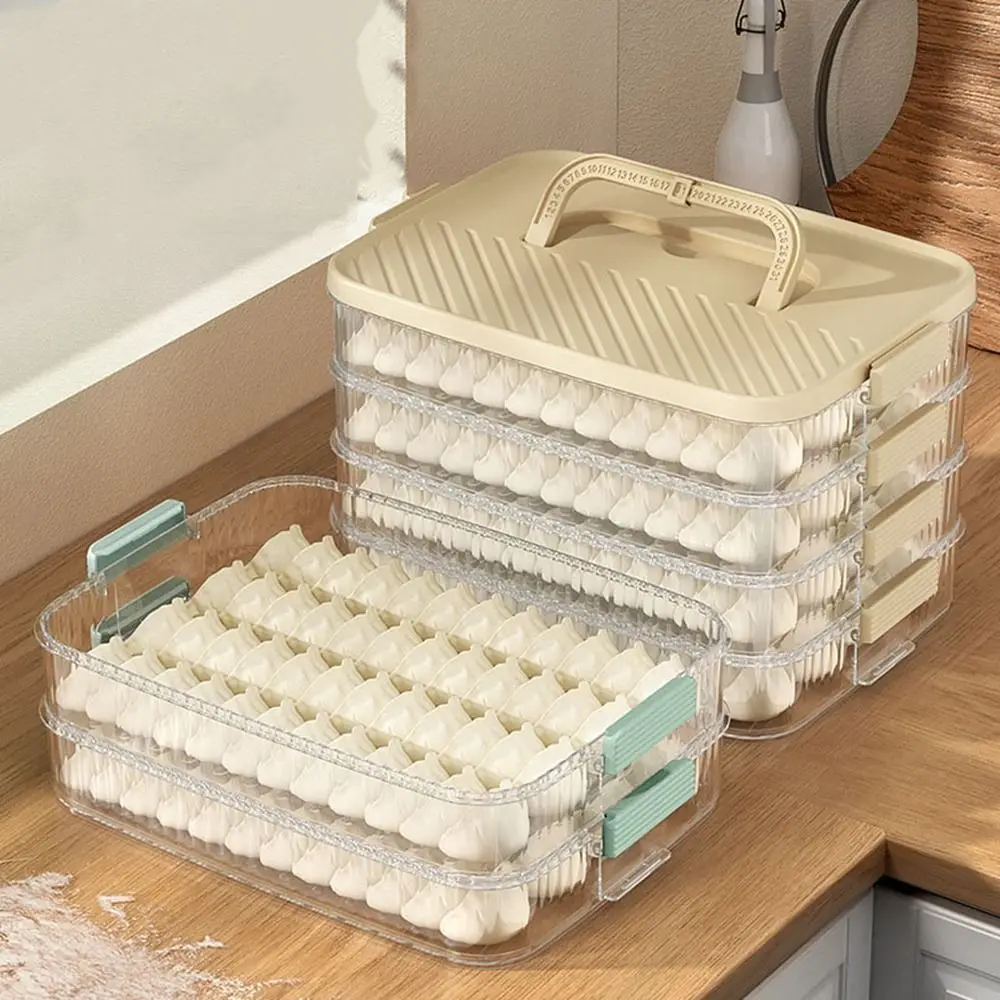 Plastic Frozen Dumpling Storage Box Multi-layer Fresh-keeping Dumpling Box Quick Freezing with Lid Wonton Storage Box