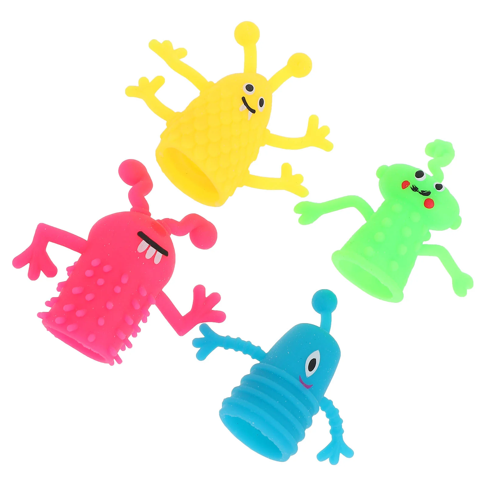 10 Pcs Finger Halloween Toys Cartoon Puppets Elastic Soft Rubber Mini Trick