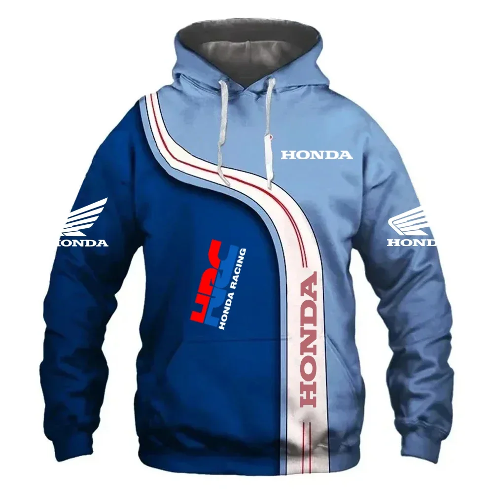 Honda Hoodie Streetwear Fashion Honda Logo 3D Print Men's Hooded Sweatshirt Large Size Outdoor Sport Clothing Honda Racing Suit