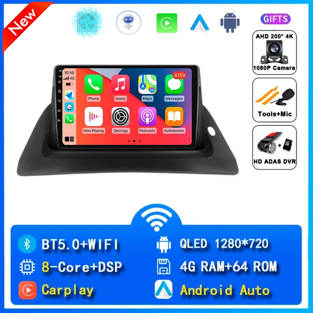 Voor Renault Kangoo 2008-2018 2 Din Android 15 Autoradio Multimedia Speler Carplay Autoradio Stereo GPS IPS 2K QLED 4G Head Unit