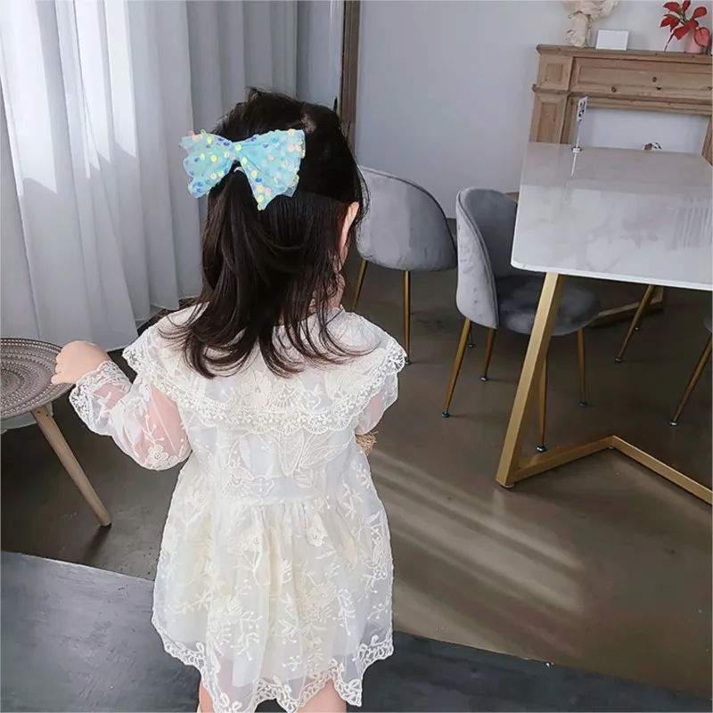 2025 new girl baby Kids summer so beautiful good quality lace princess dress children party birthday splice dresses clothing