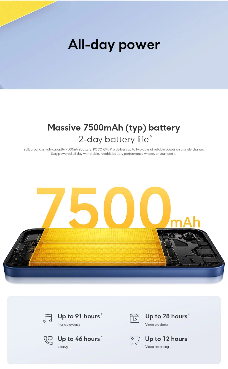 POCO C95 Pro Smartphone Global Version 7500mAh Battery 45W Charging 6.9" 120Hz display Helio G91-Ultra 50MP Camera NFC