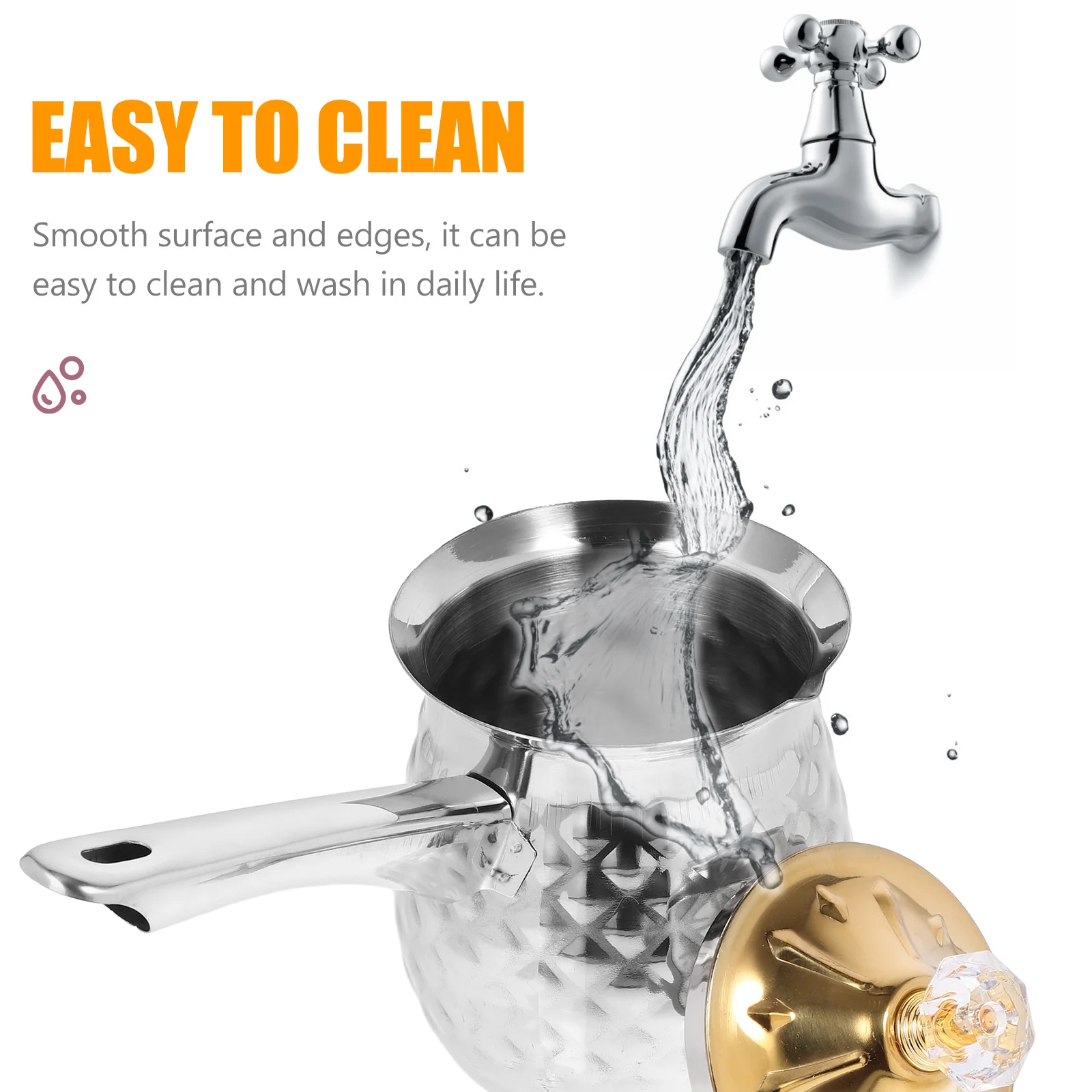 

Wear-Resistant Household Milk Pitcher Smooth Edges Comfortable Grip Practical Gift for Friends Stainless Steel