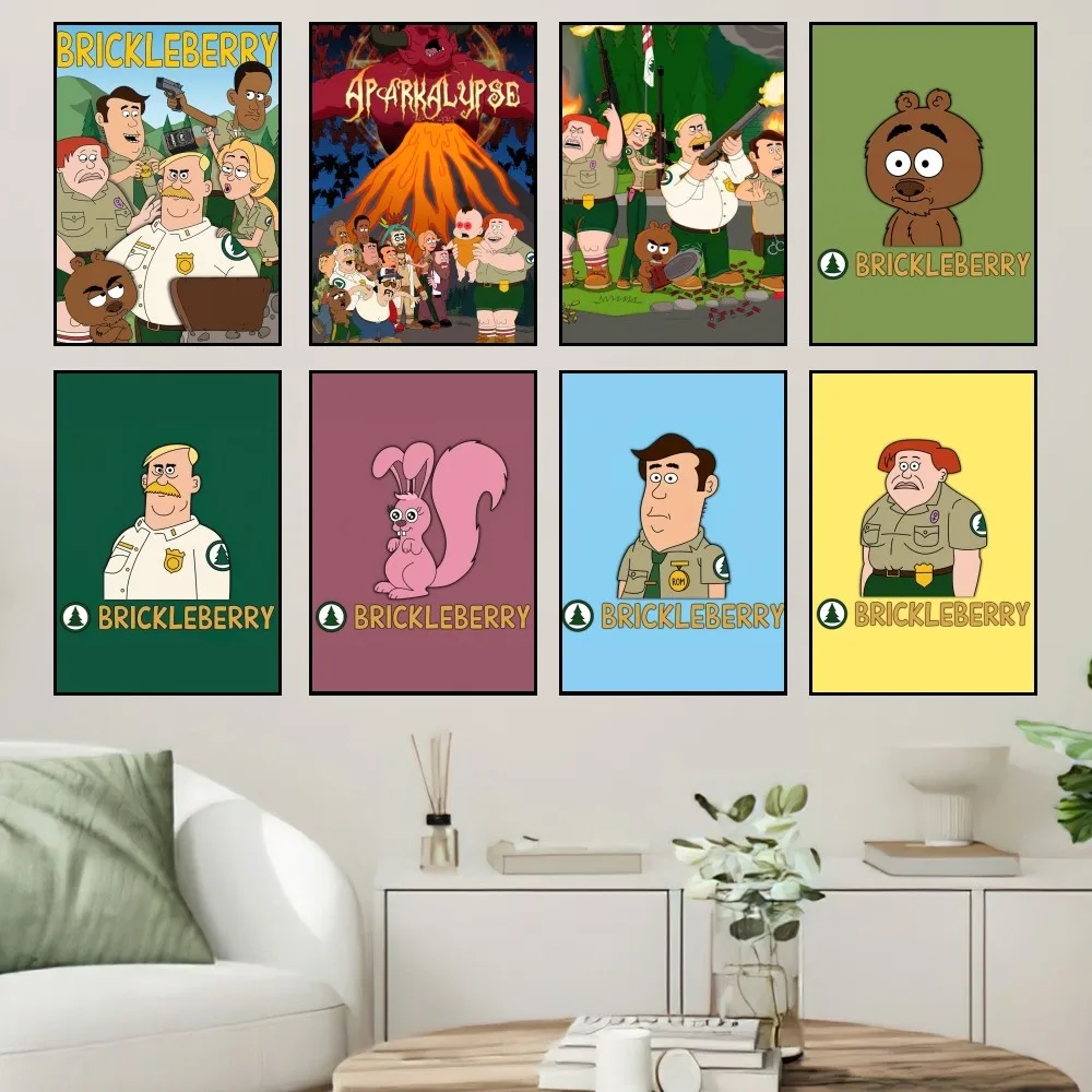 

Cartoon B-Brickleberry Poster Prints Wall Painting Bedroom Living Room Decoration Office Home