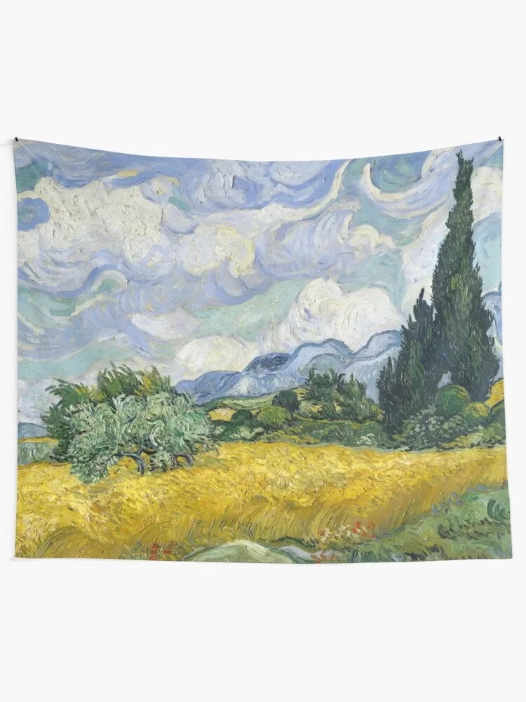 Van Gogh, Wheat Field with Cypresses 1889 Tapestry Wall Hangings Decoration Room Decorations Tapestry