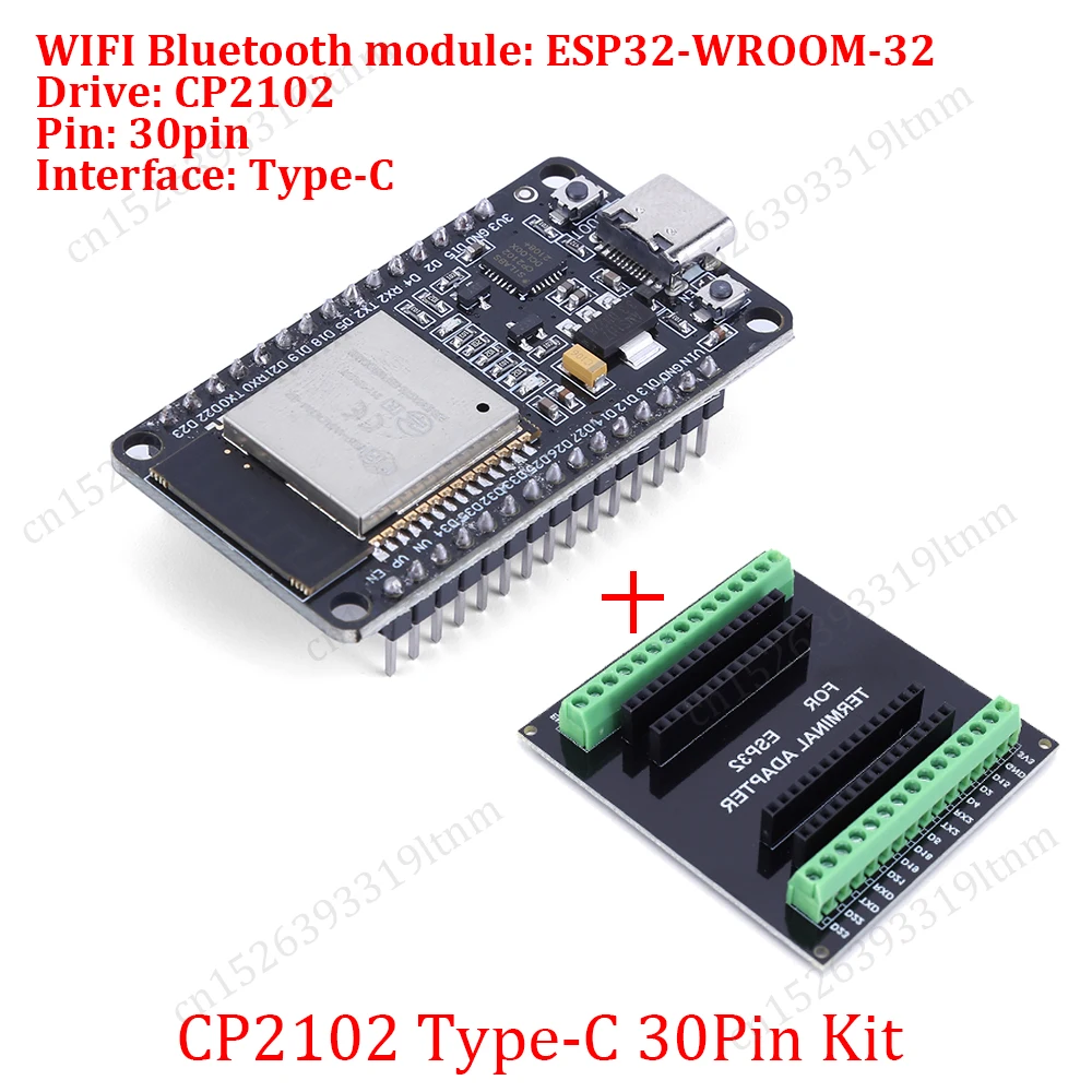 NONE ESP32 Development Board 30Pin Breakout Board WiFi+Bluetooth Ultra-Low Power Dual Core ESP-32 Erweiterungsplatine für Arduino 7