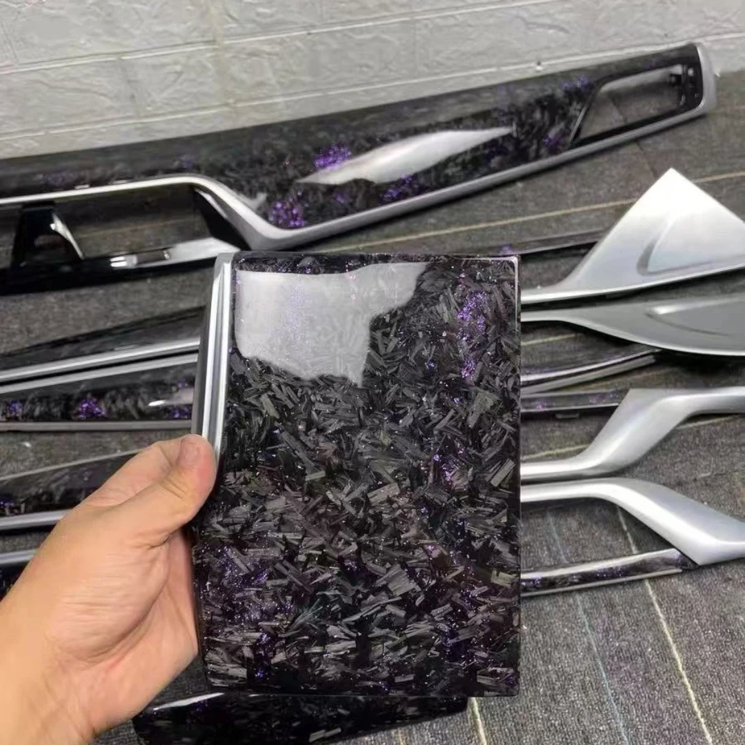 Forged Carbon Fiber Interior Center Console Dashboard Trim Door Panel Replace For BMW 5 Series G30 G32 G38 F90 M5 6GT  18- 22