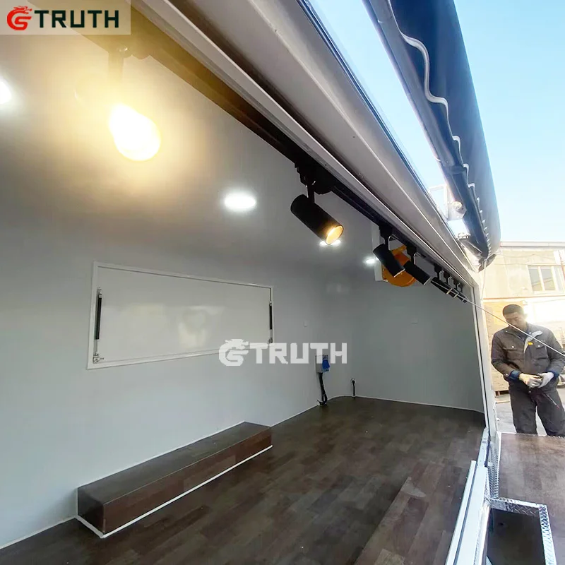 Mobile Bar Trailers Multi-function Food Boutique Cinema Wedding Flower Cart Stage Mobile Food Trailer