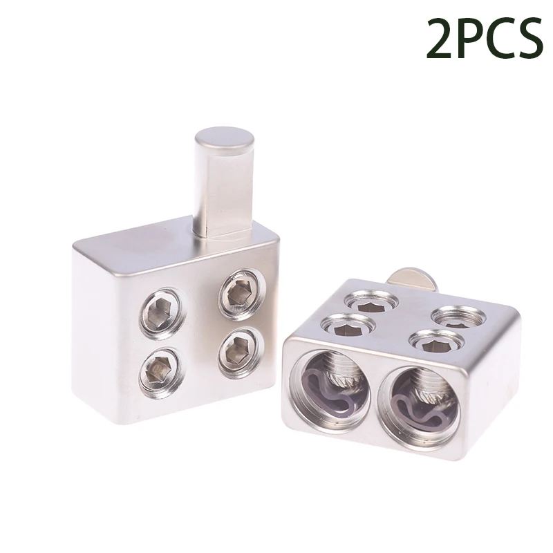 1 Pair Car Audio Splitter Wire Power Supply Terminal Audio lifier Dual 1/0 Gauge To 1/0 Gauge  Input Reducers Discharge