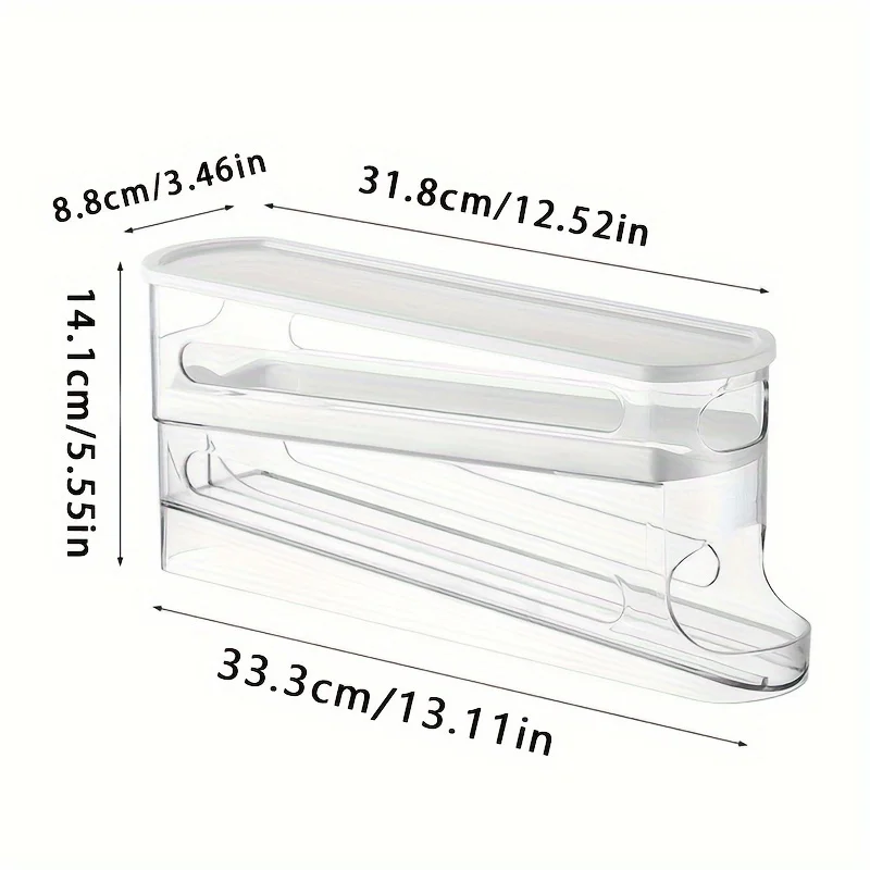 Double-layer Rolling Egg Storage Box, Saves Space and Can Be Stored on the Side Door of the Refrigerator for Easy Access