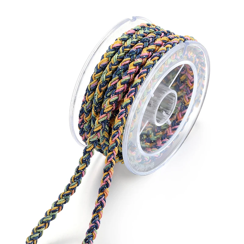 3.5meters 3mm Gold Line 100% Cotton Cord Rope Chinese Knot Macrame Cord Rope For Jewelry Making For Shamballa Bracelet V176