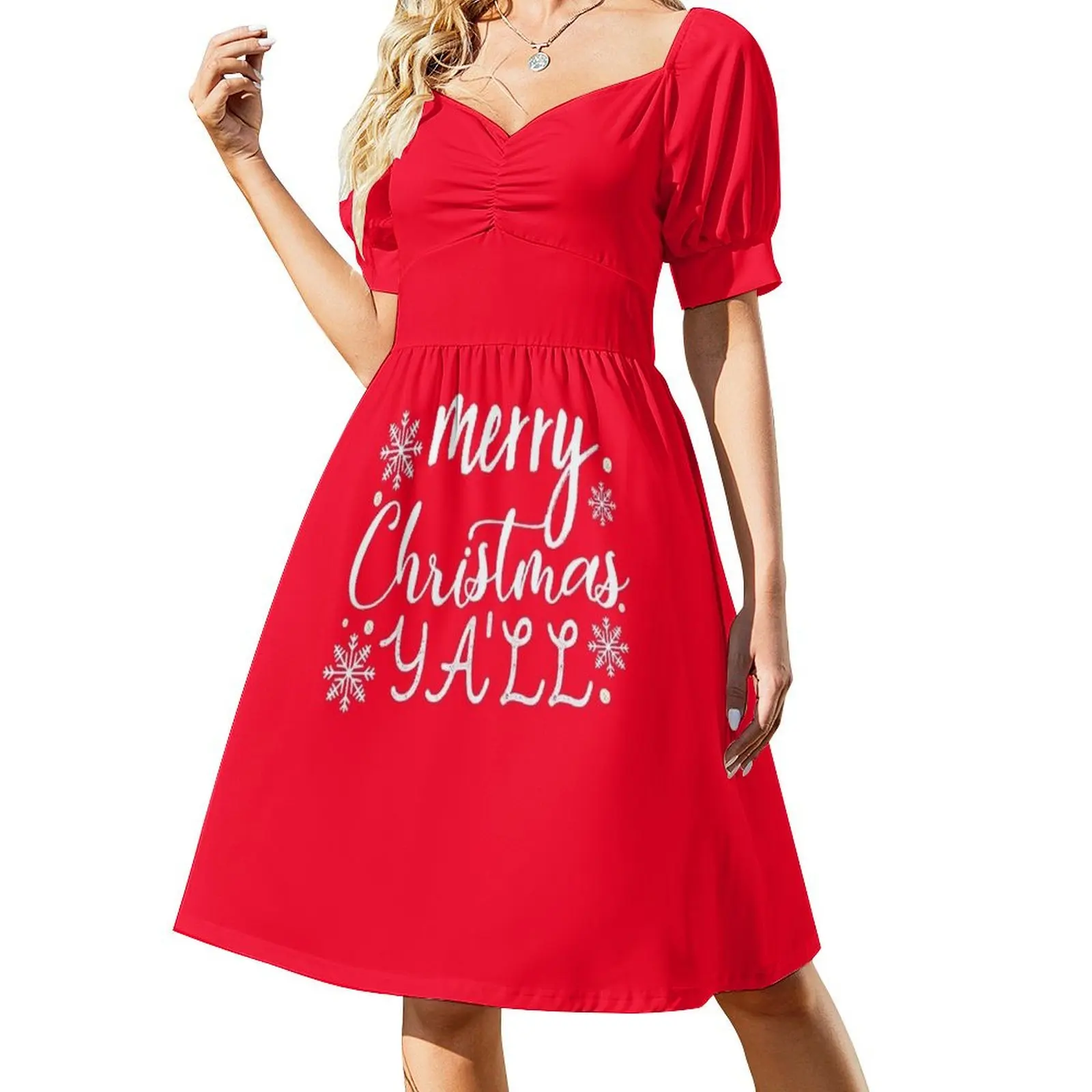 merry christmas yall t-shirt Short-Sleeved Dress dresses women summer 2025 Women's summer skirt