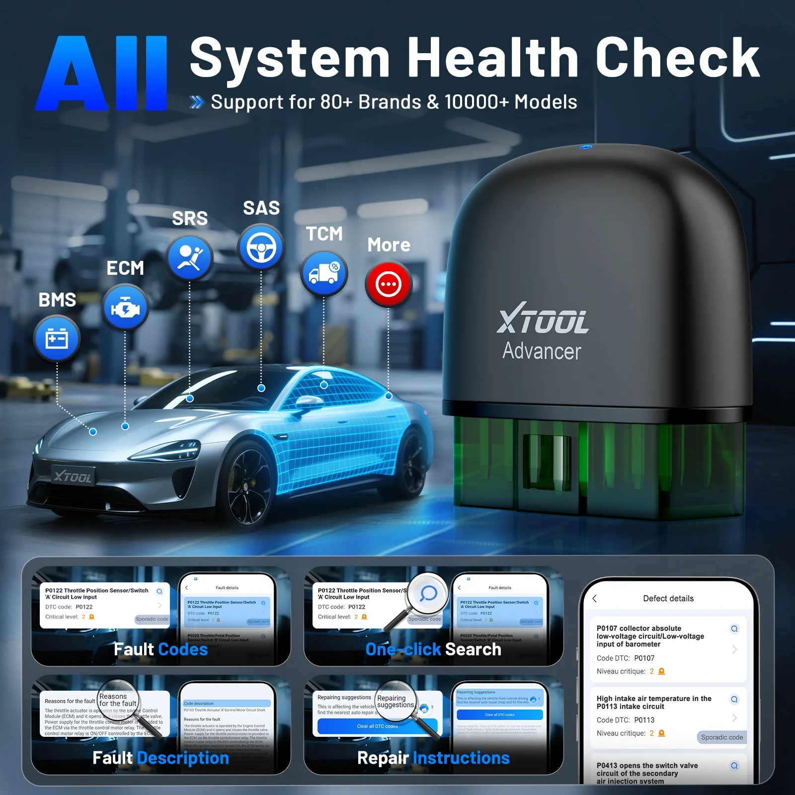 XTOOL AD20PRO OBD2 Scanner Wireless Code Reader Clear Code For iPhone & Android Battery Test Car Diagnostic Tool Free Update