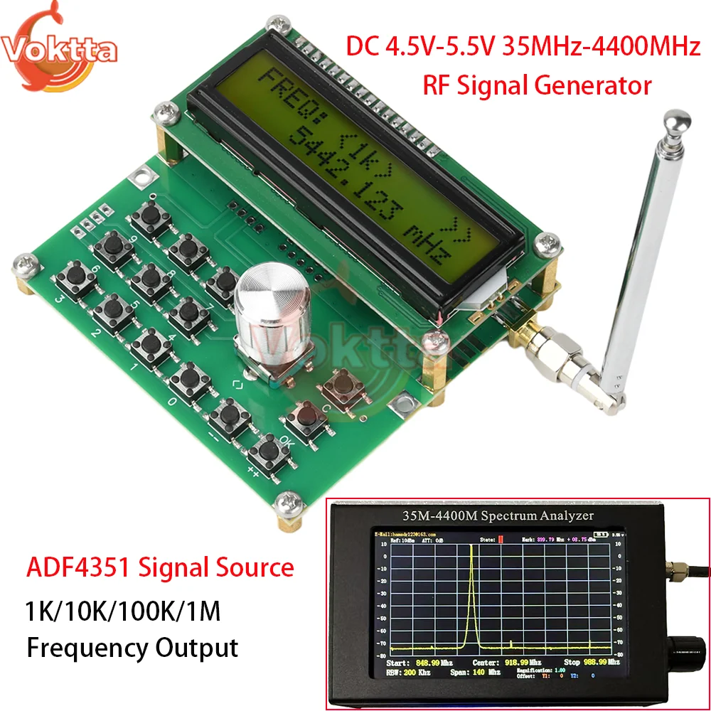 DC 4.5V-5.5V 35MHz-4400MHz RF Signal Generator ADF4351 Signal