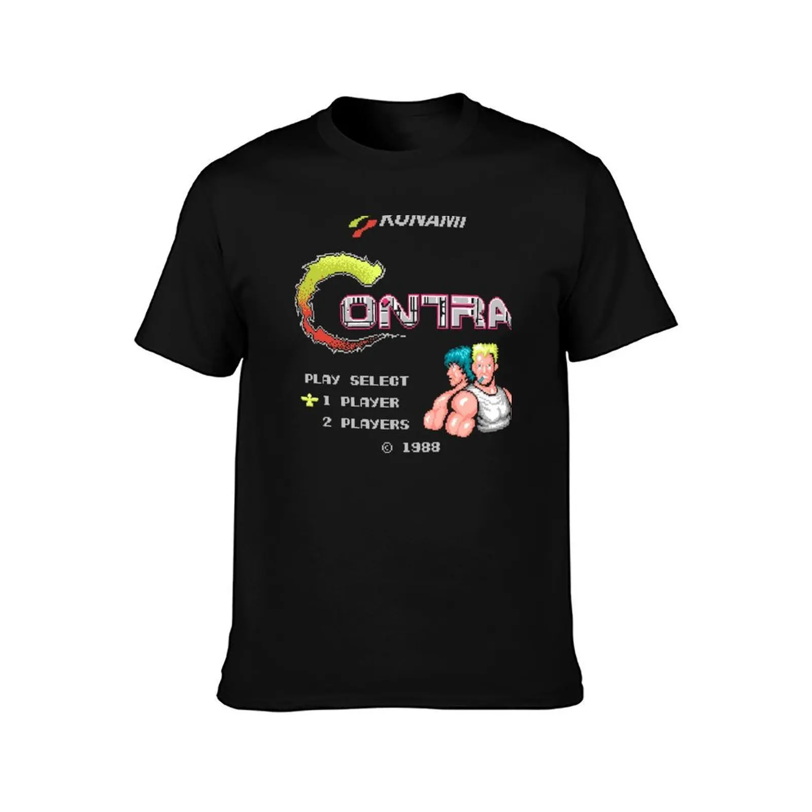 Contra Vintage Title Screen by PixelRetro T-Shirt Durable Work Wear T-Shirt
