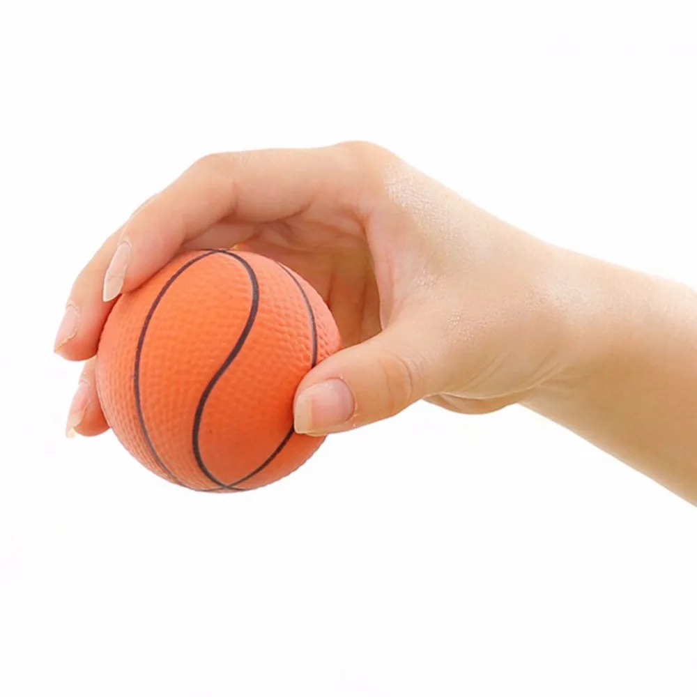 1pc 6.3CM Basketball Orange Hand Wrist Exercise Stress Relief Squeeze Soft Foam Ball Health Care High Quality