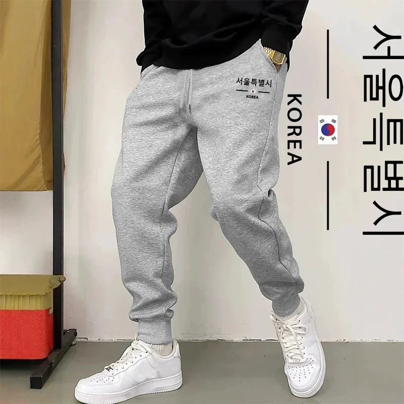 

2025 Autumn Winter New Style Trousers Male Streetwear Casual Comfort Sweatpants Mens Jogger Pants with Fashion Korean Print
