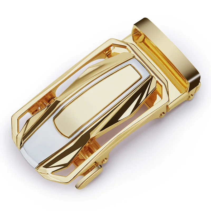 Exquisite Craft Alloy Buckle Automatic Ratchet Design Fit 3.2-3.5cm Width Belt Men Formal Dress Belt Buckle