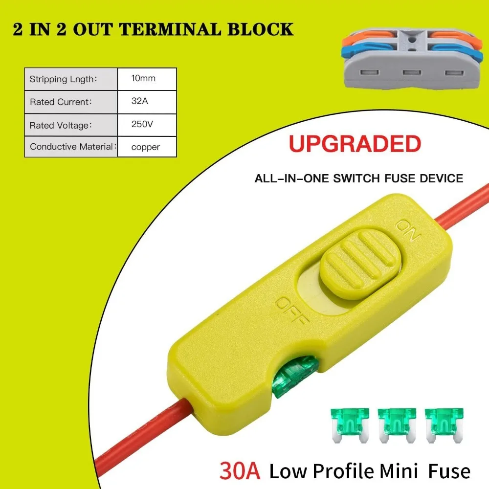 Battery Adapter for Ryobi 18V  Battery Adapter Power Tool Battery Converter Kit 14 Gauge with Fuses & Wire Terminals