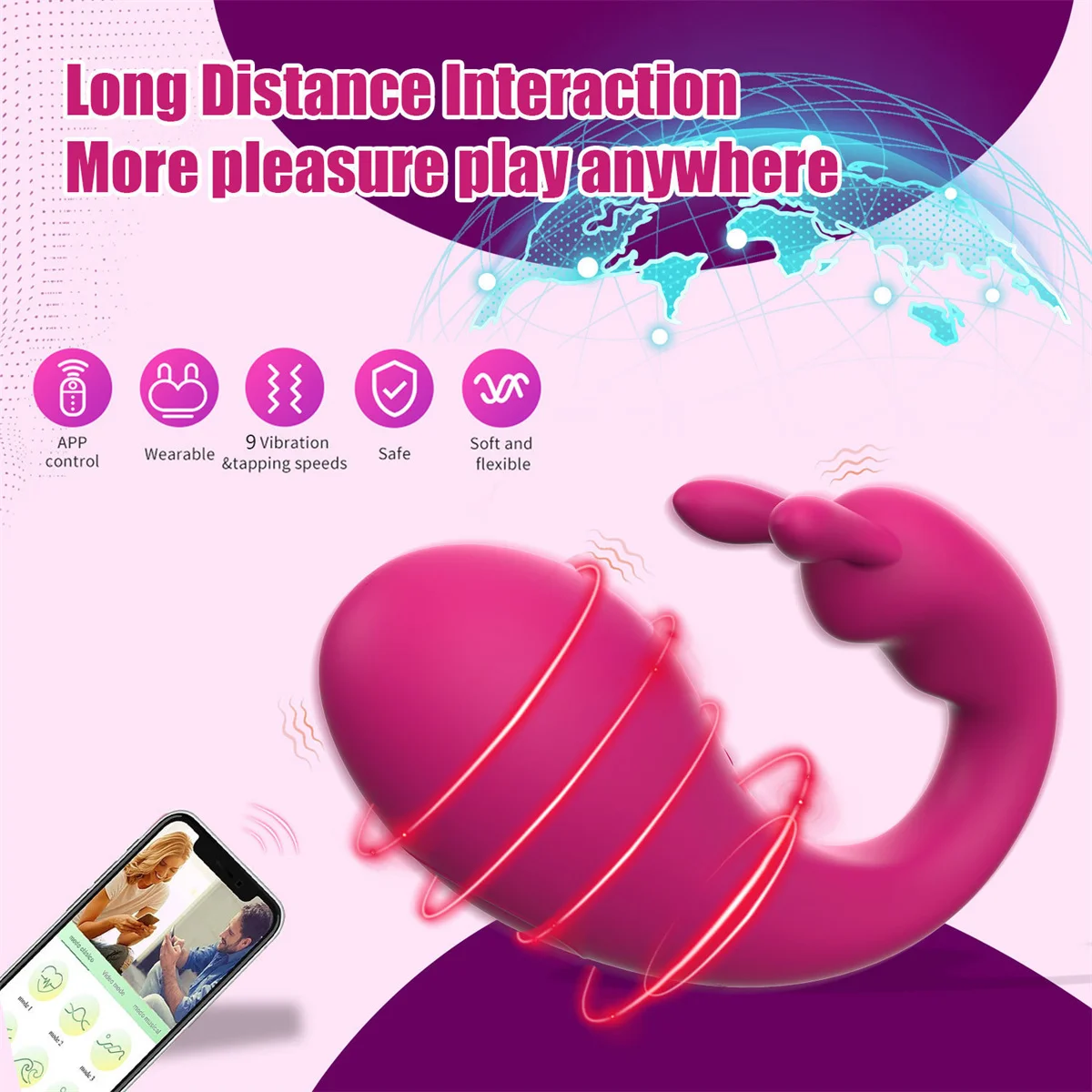 APP ควบคุมสวมใส่ Panty Vibrators ของเล่นสําหรับผู้ใหญ่ Clit Rabbit Vibrator G-spot Vibrating กางเกงค่อนข้าง Rose Dildos Sex Machine