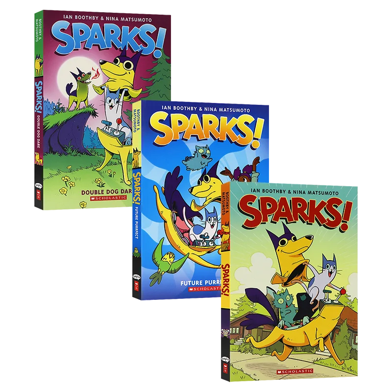 

3 books/set, Sparks 1 2 3 Ian Boothby, Children's books aged 7 8 9 10 English book, Graphic Novels HJ-035