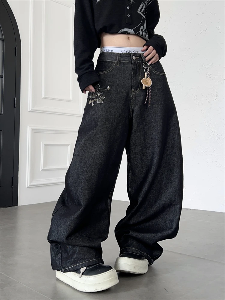 Women's Camouflage Splicing Design Casual Pants Unisex Street Bottoms Cool Girls High Waist Trousers Female Black Sweatpants