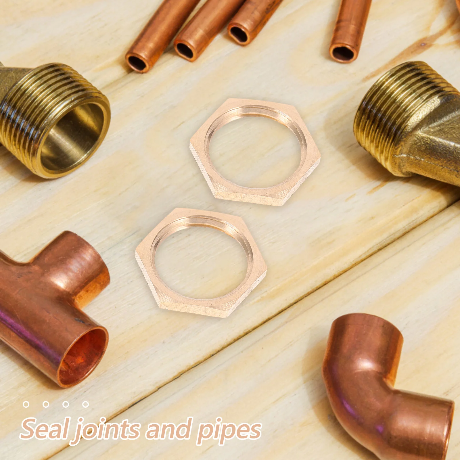 

6pcs Brass Lock Nuts Internal Thread Flanged Pipe Fitting Fixing Fastener Female Thread Brass Durable High-Pressure