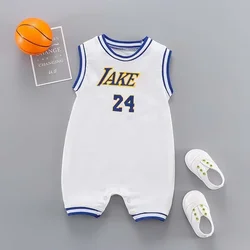 Baby Romper Summer Basketball Sport Uniform Infant Kids Boys Girls Cotton Jumpsuit Sleeveless Outift Clothes 6 12 18 24 Months