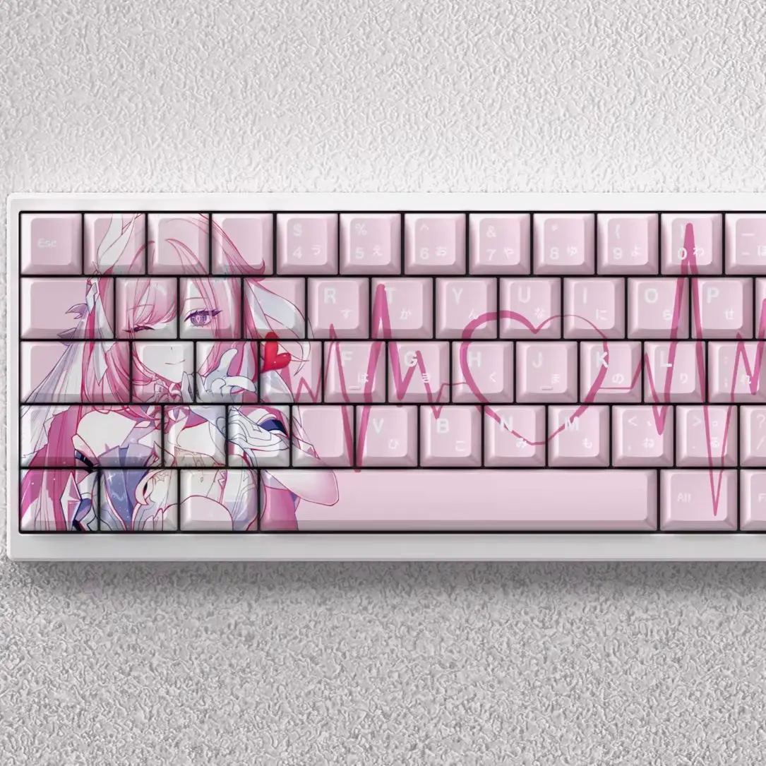 

73-клавишные колпачки для клавиш Alicia, аниме, индивидуальная тема Chreey PBT Dye-Sub, милые персонализированные колпачки для ключей для Wooting 60 65 68, механическая клавиатура