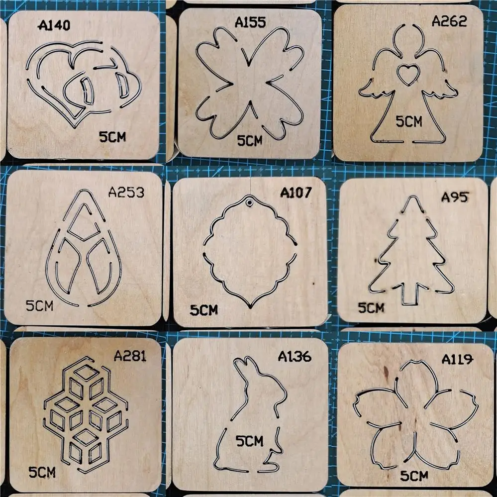 Molde para cuchillo Diy de 5cm, troqueles de corte de madera con lazo, molde para recortar cuero, pinzas para el cabello adecuadas para tiro grande y máquinas comunes