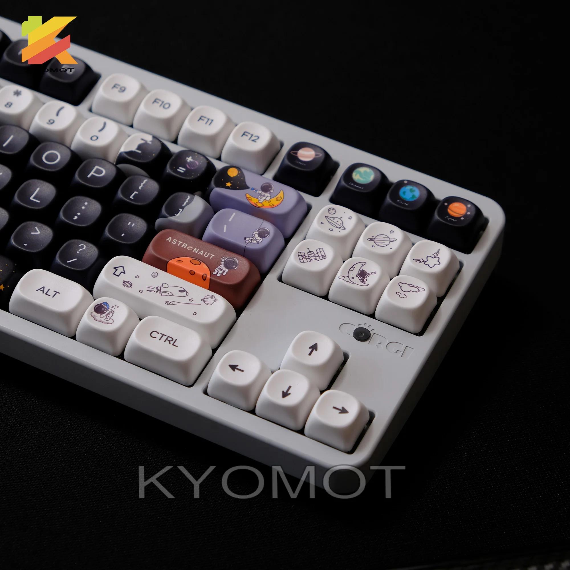 KYOMOT 150 klawiszy Starry Sky Astronaut Theme PBT Keycaps MOA Profile Dye Sub Keys Caps dla DIY MX Switch Mechanical Keyboard Caps — zdjęcie produktu 5