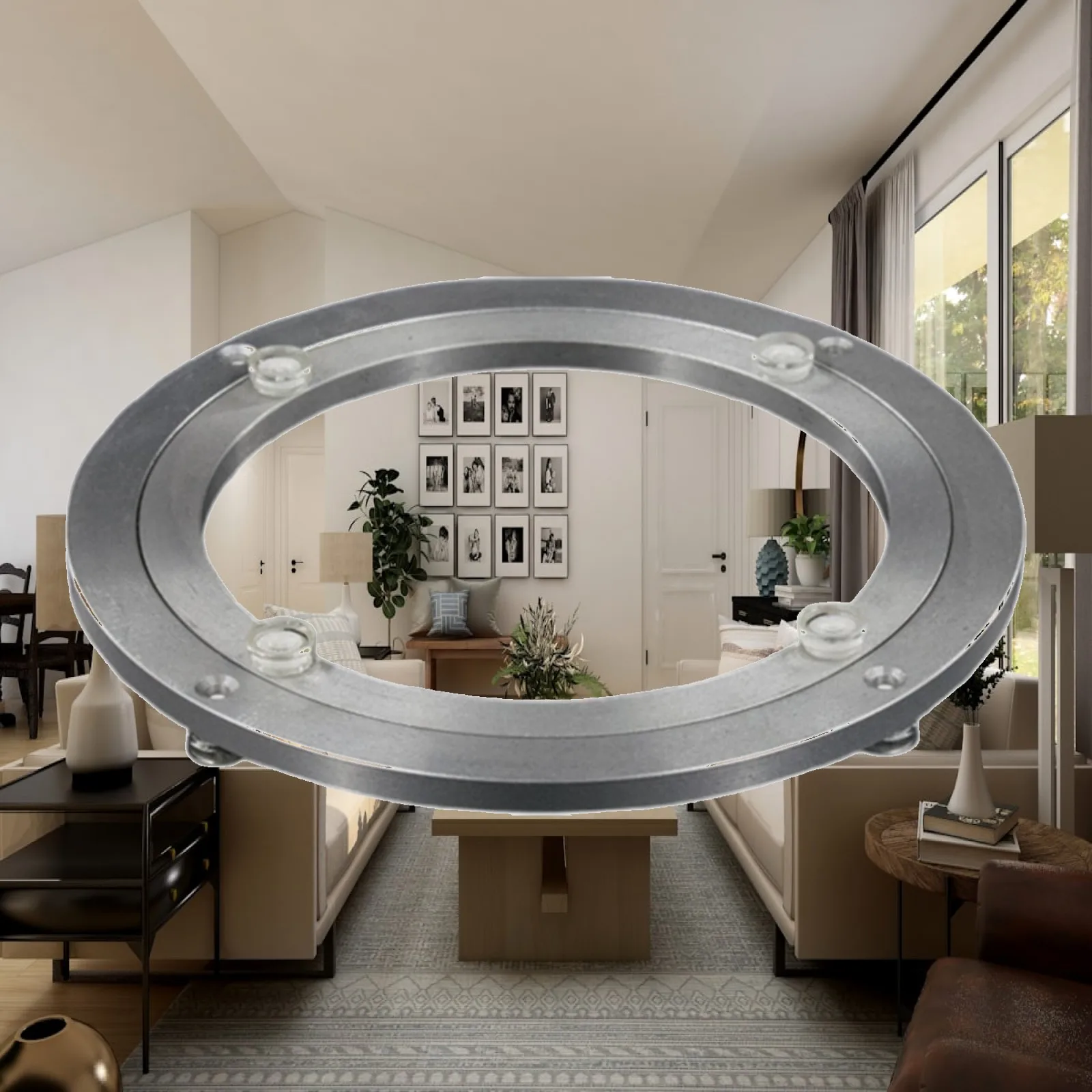 Aluminum Alloy Turntable Bearing Rotating Base Smooth Silent Swivel Plate for Dining Table Cake Decorating