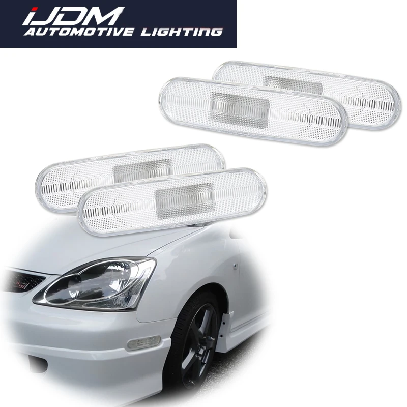 For 2002 2003 2004 2005 Honda Civic Si EP3 3 Door Car Front / Rear Fender Side Marker Parking Light Cover Shells No Bulb/Socket