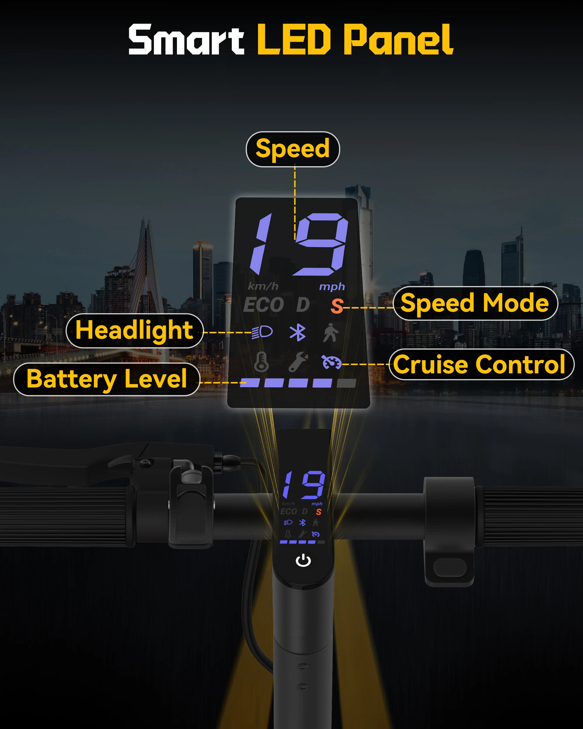 LADPED LP40 سكوتر كهربائي 350 واط 19mph APP التحكم الذكي 4 أوضاع السرعة سكوتر كهربائي قابل للطي 16 ميل ماكس المدى للكبار #3