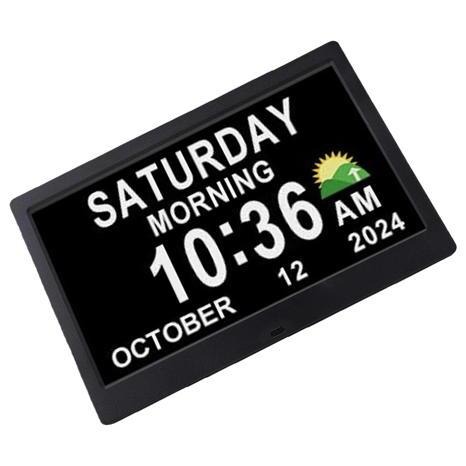 10.1 Inch Digital Alarm Clock with Date and Day of Week for Dementia Seniors, Clear Large Screen, Multiple Alarm Sets, Auto DST, Designed Specifically for Elderly