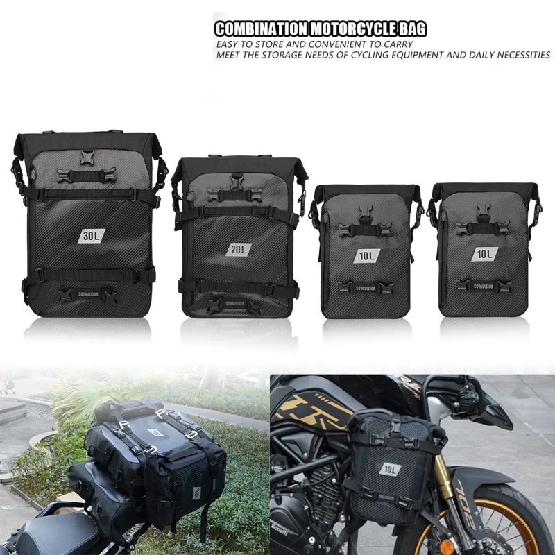 Waterproof Crash Bars Bag Motorcycle Bumper Bag 6L/10L/30L Cycling Backpack Motor Tank Pannier Luggage Bag Universal Tail Bag