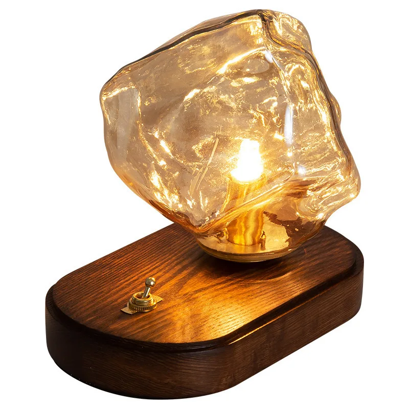 Ice cube desk lamp bedside lamp living room sofa atmosphere lamp study decoration three-color bedside table