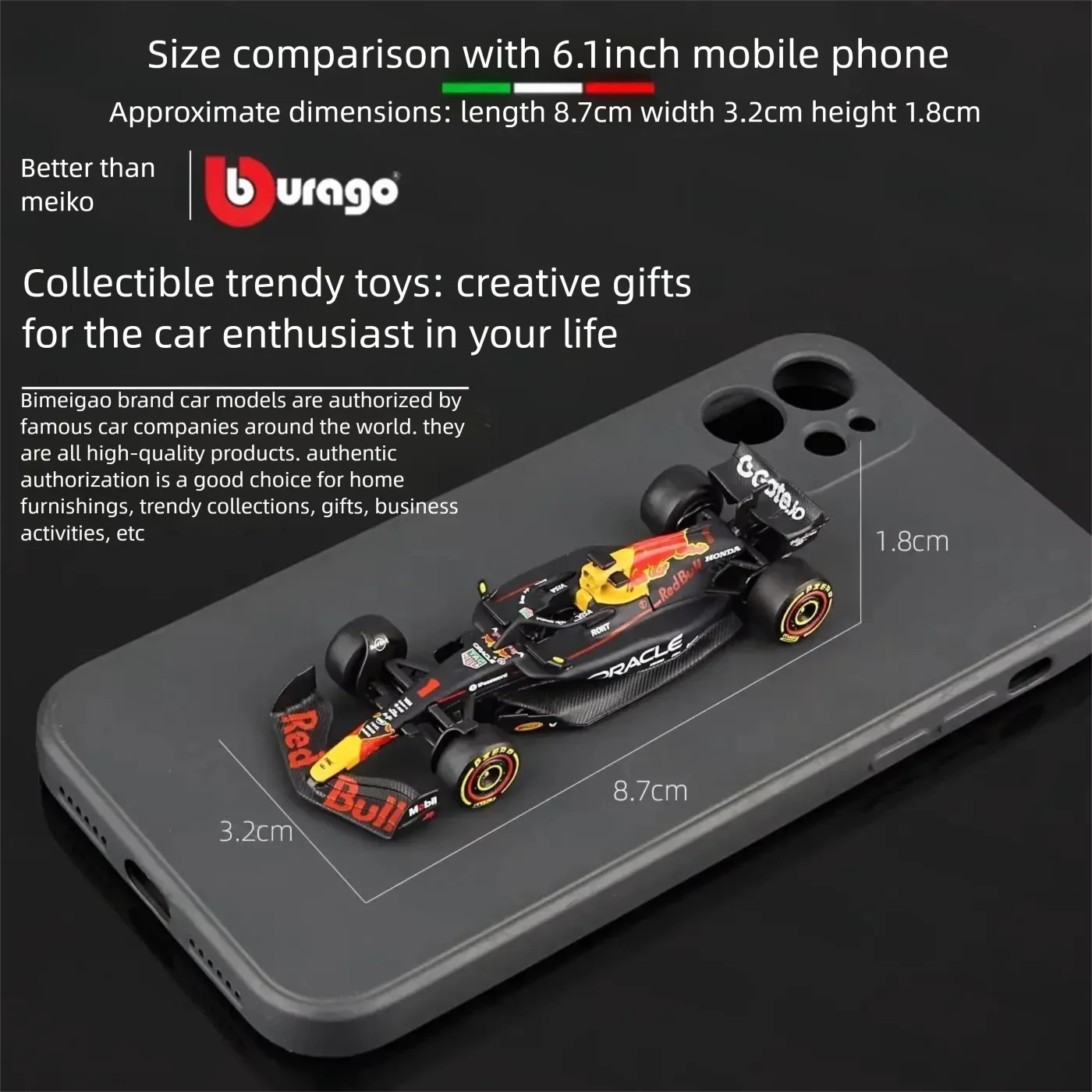 Bburago New Arrival 1:64 F1 Formula Racing Car Model Red Bull RB21 Ferrari Mercedes McLaren Team Collectible Gift