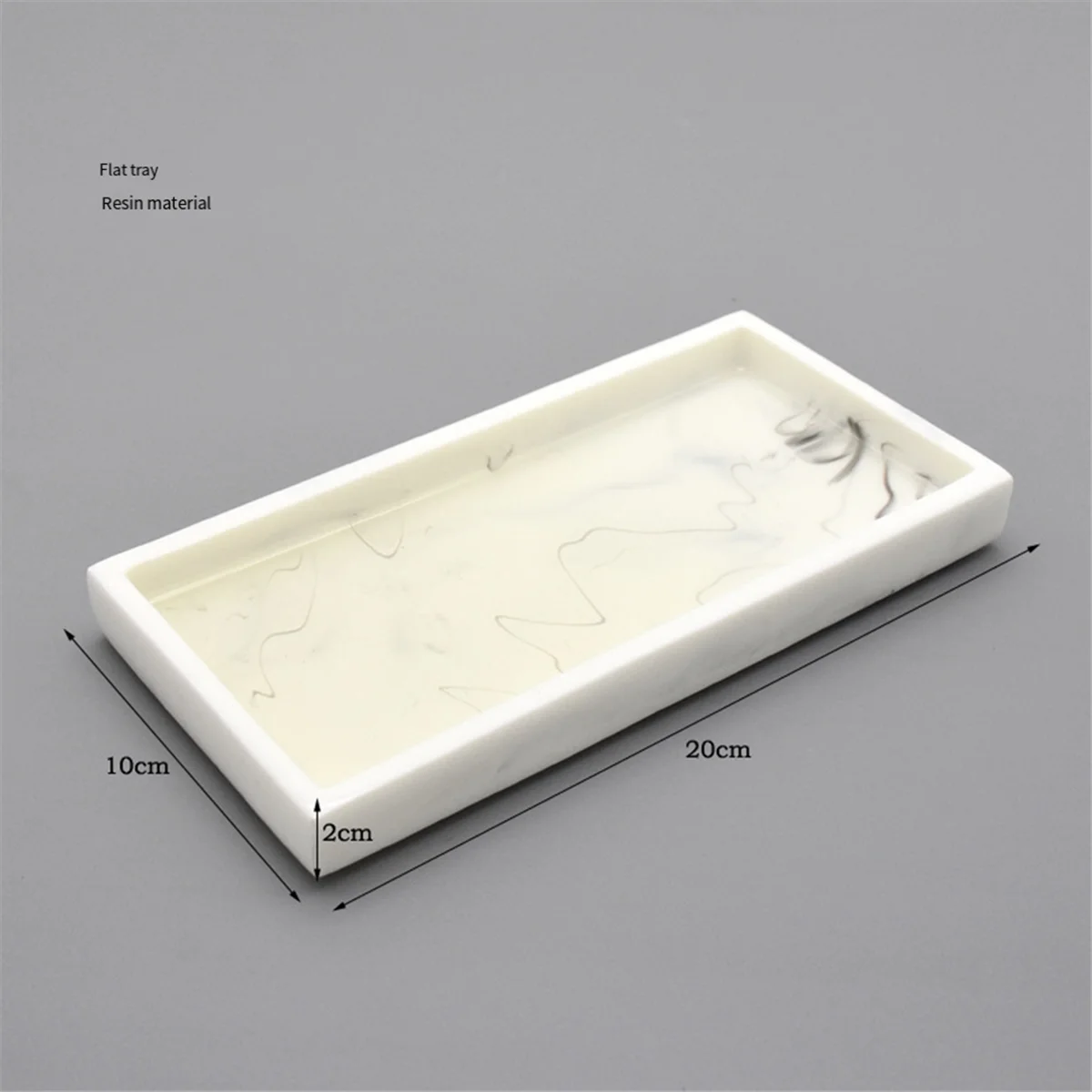 Marble Pattern Resin Tray Non Slip Rectangular Plate Countertop Bathroom Soap Shampoo Storage Tray Home Decor,Black