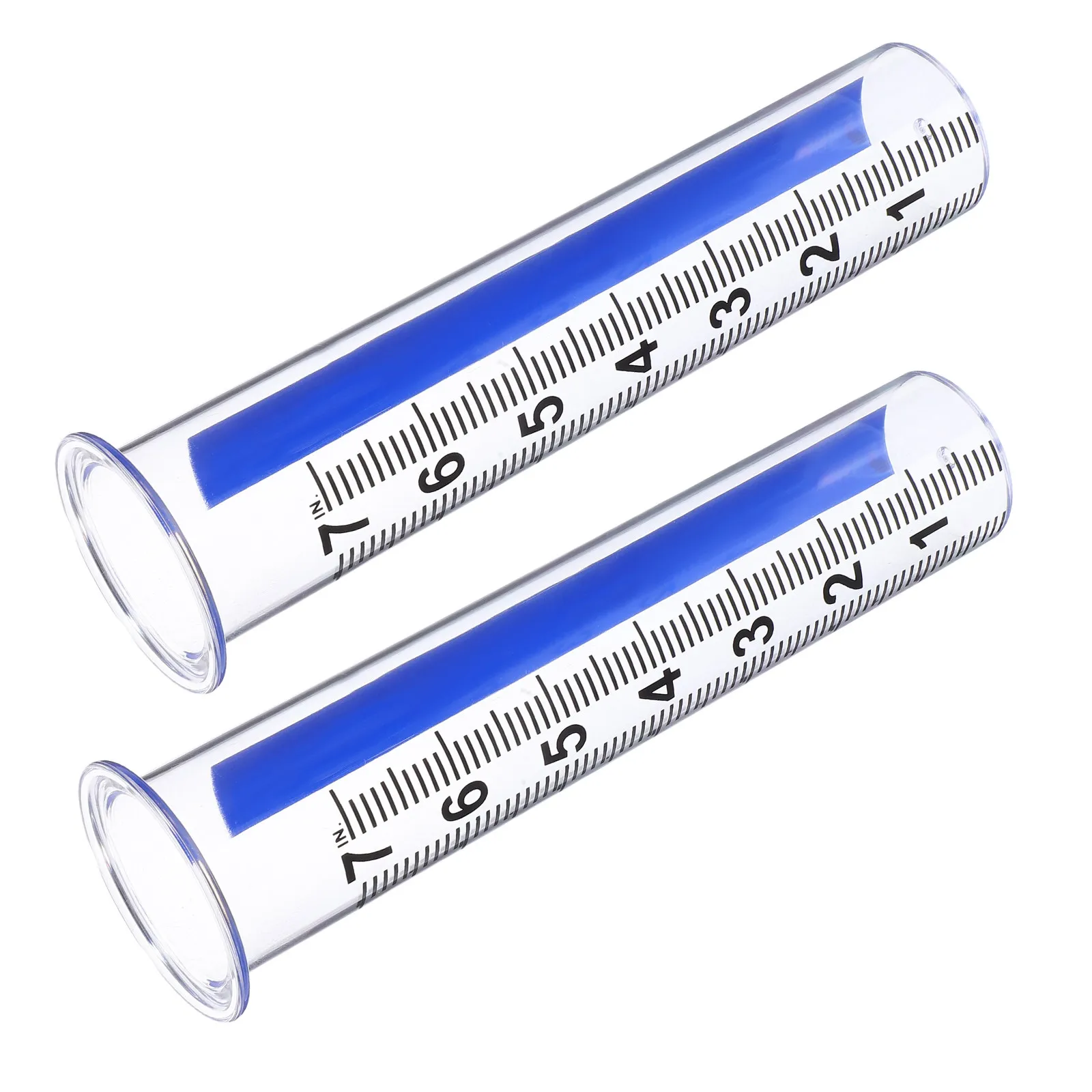 2Pcs Small Lightweight Plastic Rain Gauge Tube Clear Graduated for Accurate Rainwater Collection Outdoor Garden Lawn Farm Yard