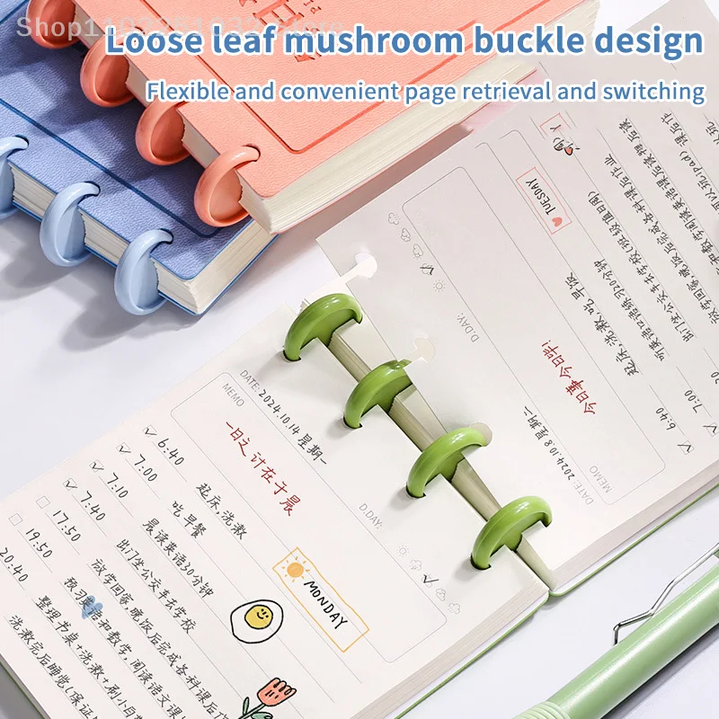 To Do List Self-discipline Notepad Portable Square Daily Planner Mini Mushroom-hole Loose-leaf Notebook Office School Supplies