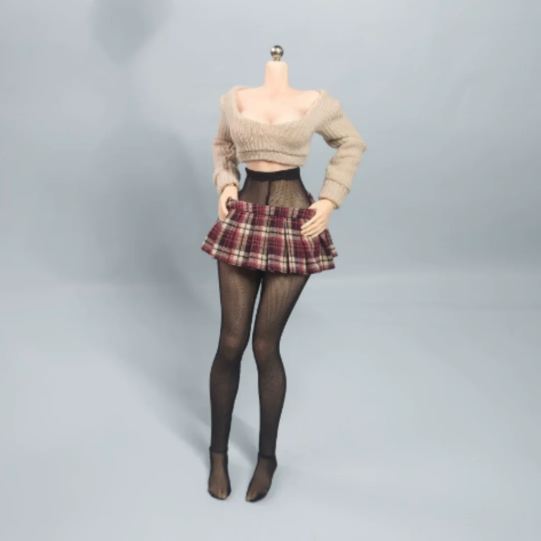 1/6 Scale Female pink shirt White Pleated Dress Clothes l for 12'' figure Model toys
