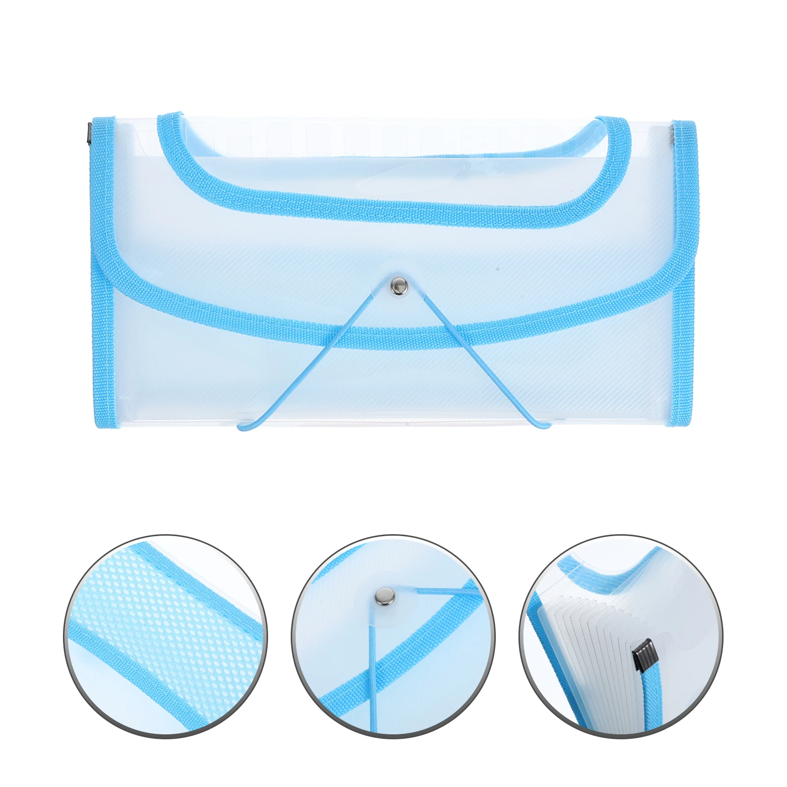 

1pcs Accordion File Folder Document Organizer Receipt Holder Cash Organizer Plastic Folder With 13 Pockets Blue