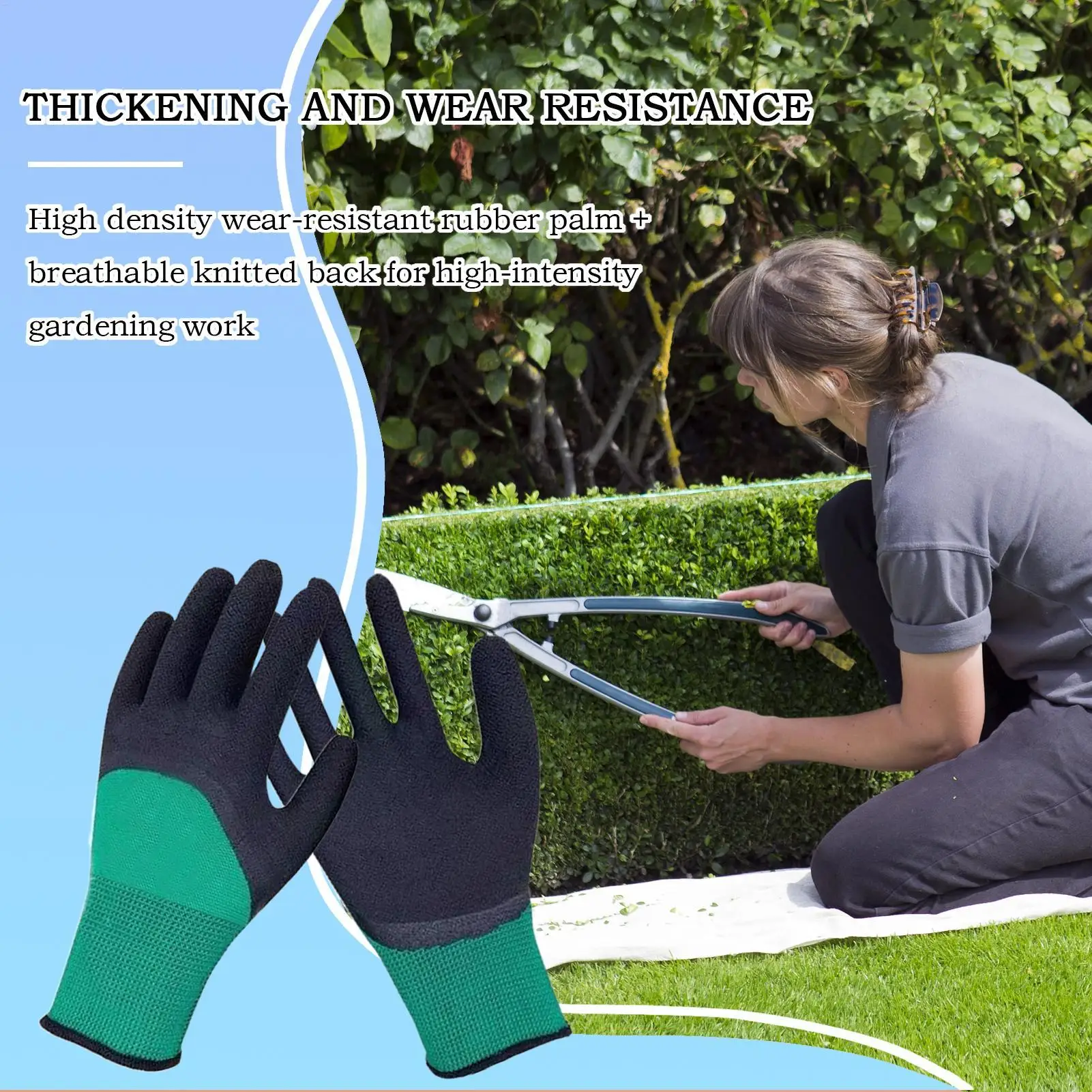 Gardening Gloves Digging Gloves Working Puncture-Resistant Rubber Tools Thorn-Proof Waterproof Accessories for Weeding men women