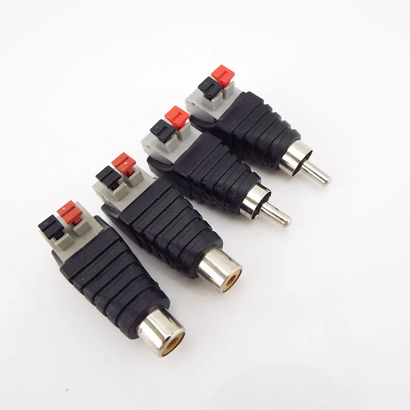 DC plug RCA male female A/V Cable to Audio Speaker M/F Connector Adapter Jack quick Plug Wire Press Terminal For CCTV camera